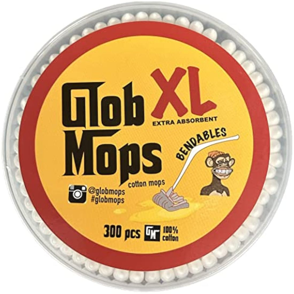 Glob Mops Bendable XL Cotton Swabs 6-Pack Bundle - 1800 Total Mops
