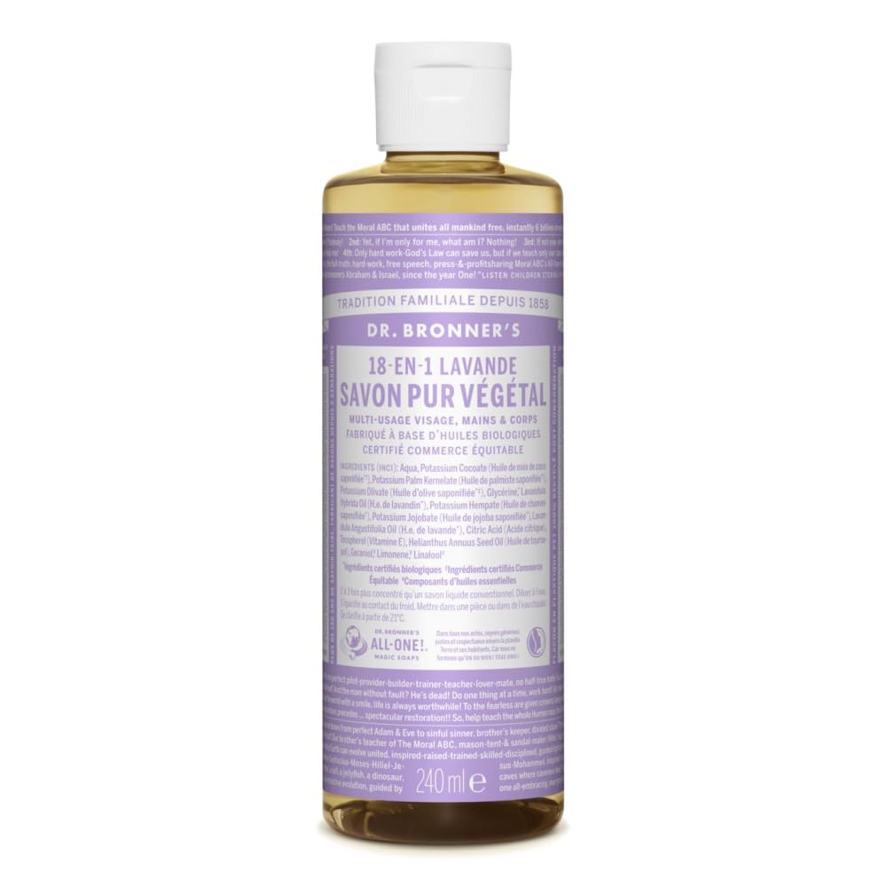 Dr. Bronner's Savon de Castille Pur Végétal Lavande Bio – 240ml