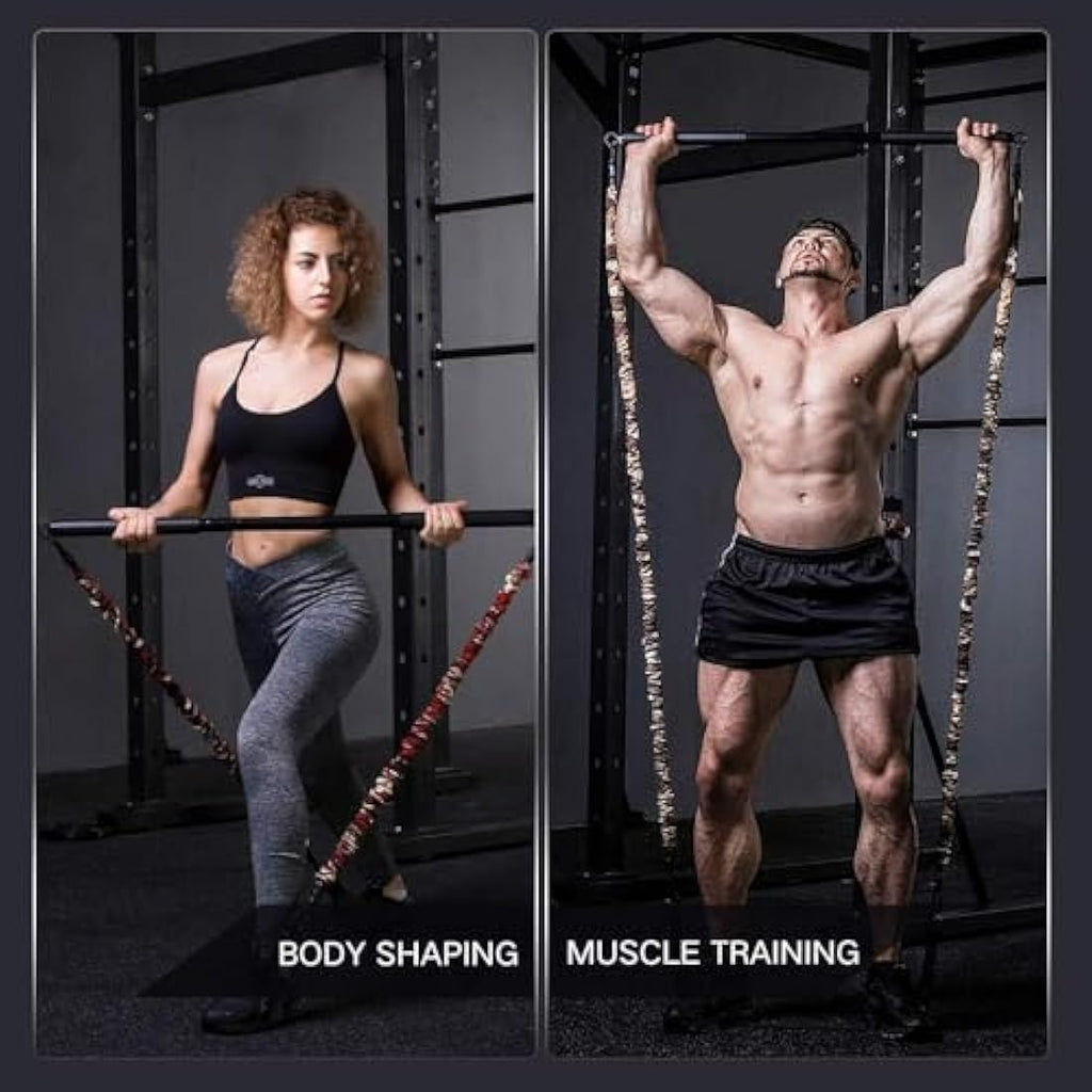 INNSTAR Portable Home Gym Set | Resistance Band Bench Press & Squat Bar