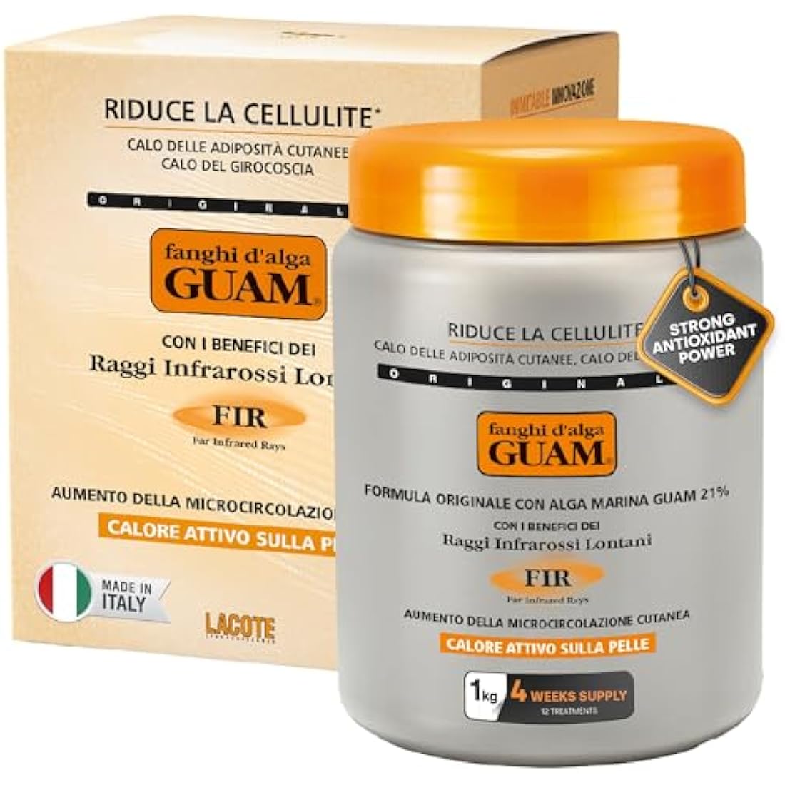 GUAM FIR Seaweed Mud – Anti Cellulite Hot Body Wrap for Tummy & Waist 1kg