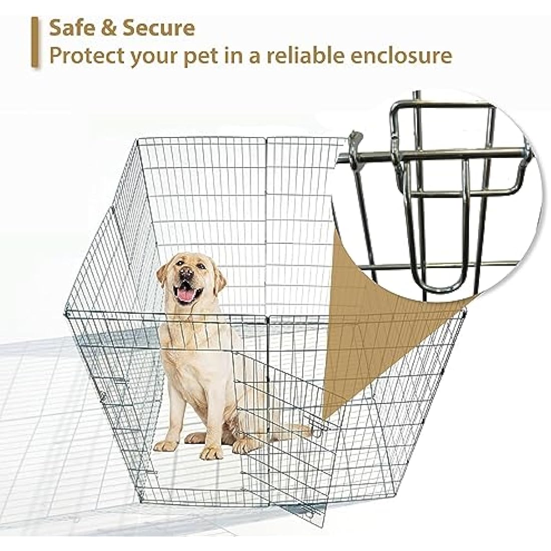 Ellie-Bo Portable Puppy Play Pen | 91cm High Foldable Steel Pet Enclosure