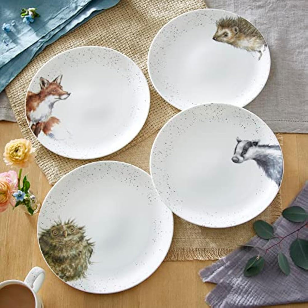 Wrendale Designs Bone China Animal Dinner Plates - Set of 4 (26cm)