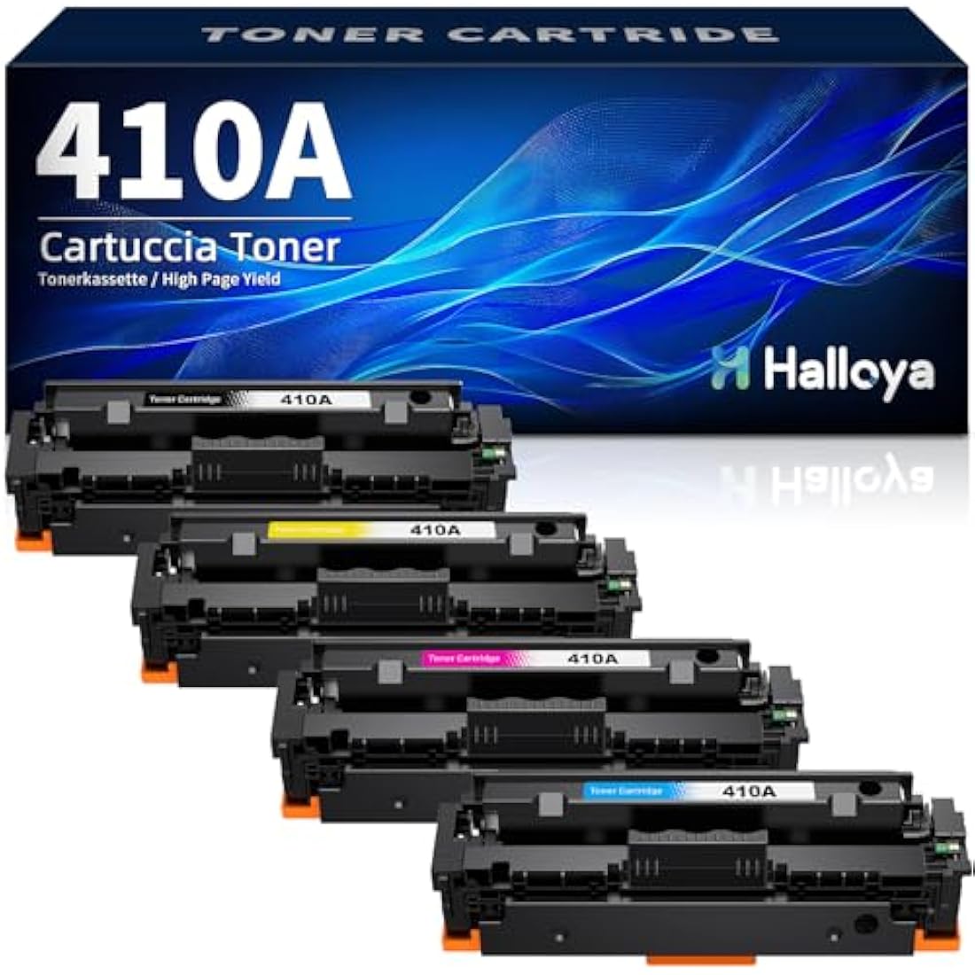 Halloya 410A Compatible Toner Cartridges for HP Color LaserJet Pro | 4 Pack