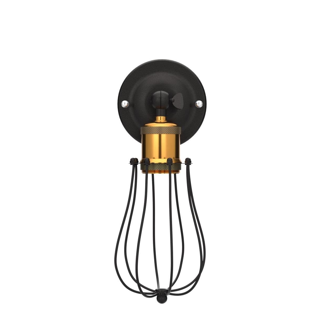 Chrasy Industrial Wall Sconce – Adjustable Metal Wire Cage Lamp, 2 Pack