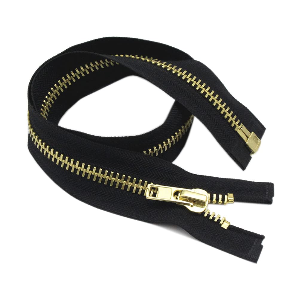 YaHoGa 48 cm #10 Large Metal Zip Separable Zip for Coat, Jacket Brass - image 4