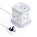 BEVA 4 Gang Extension Lead Cube with 3 USB Ports – 3M Power Strip