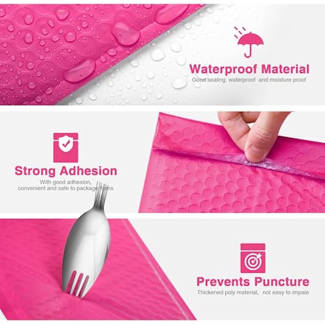 Switory Pink Bubble Mailers – 6x10 Inch Padded Poly Envelopes, 100 Pack