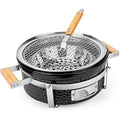 Onlyfire Portable Ceramic Clay Tabletop Charcoal Grill for Outdoor Cooking
