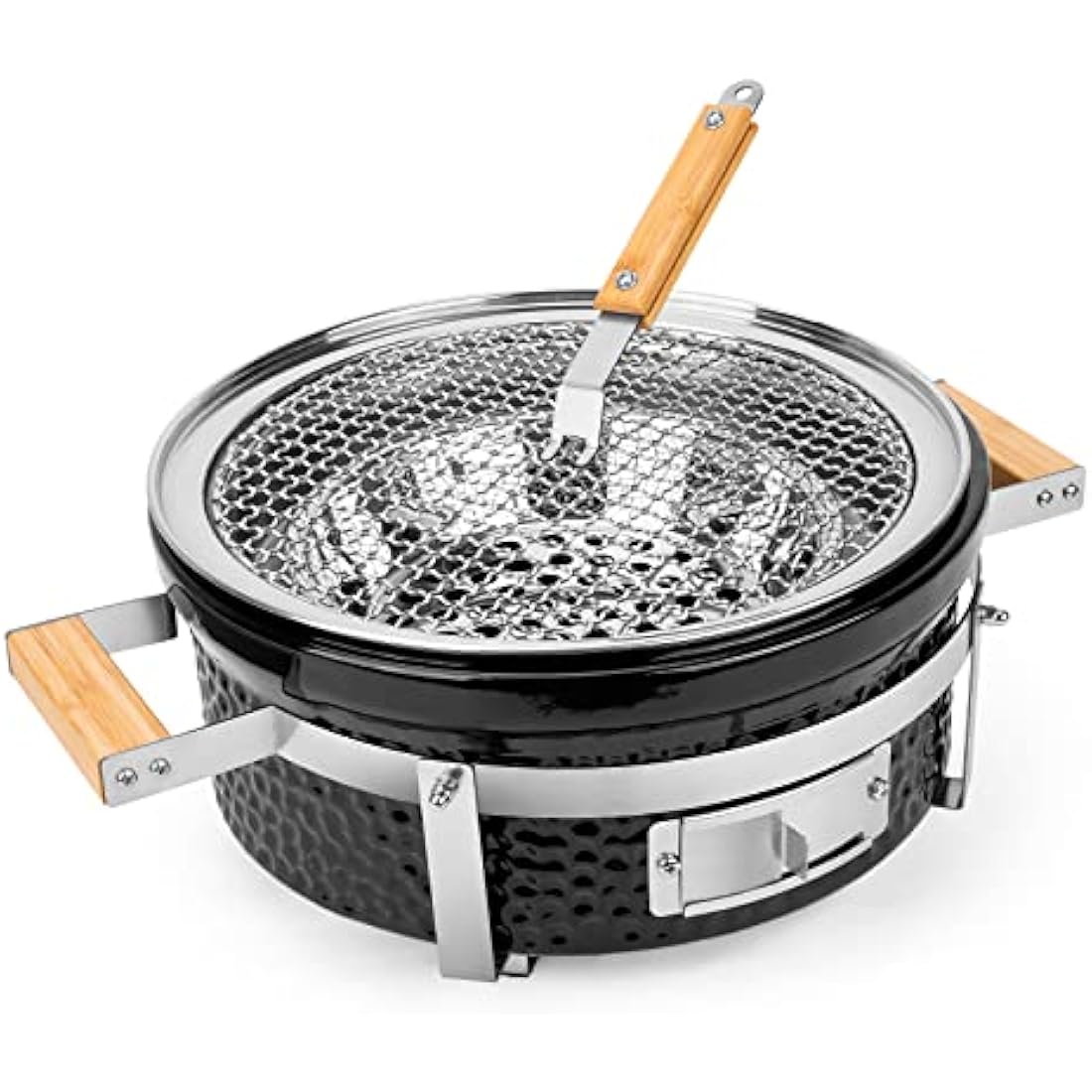 Onlyfire Portable Ceramic Clay Tabletop Charcoal Grill for Outdoor Cooking