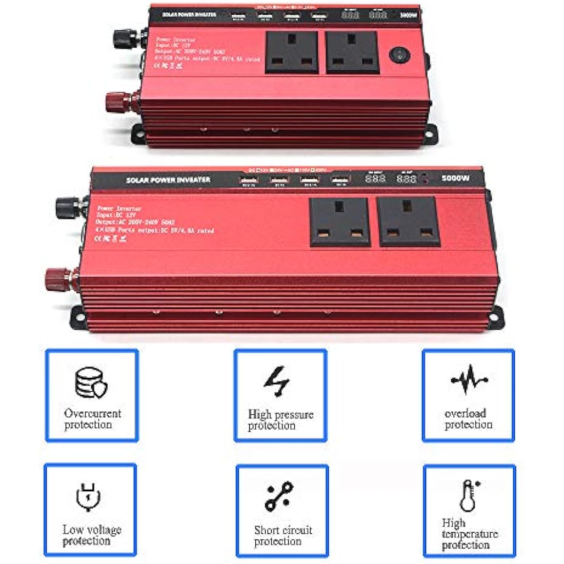 RUILASA 3000W Car Power Inverter | DC 12V to AC 230V Converter with 4 USB