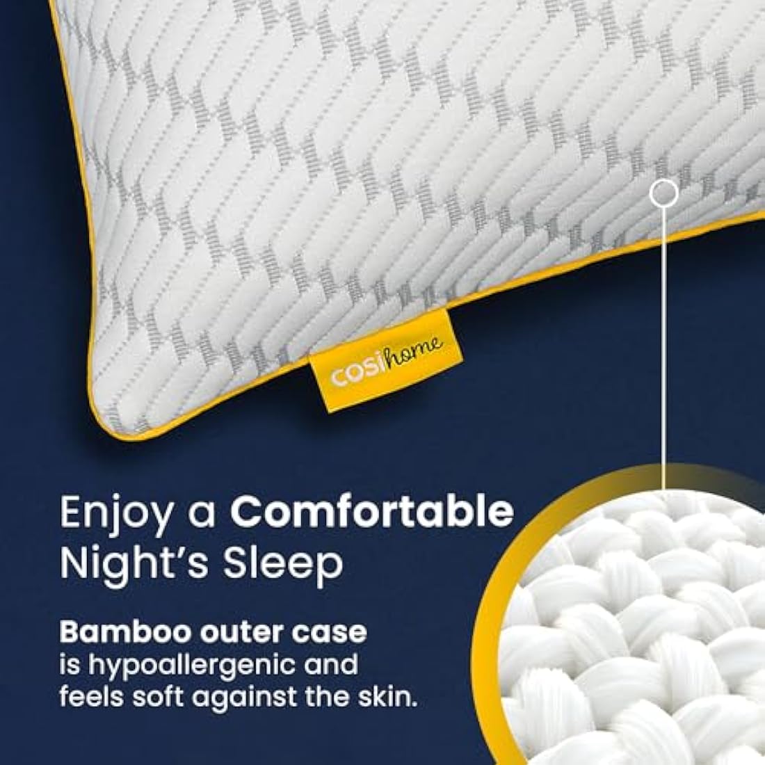 Cosi Home Memory Foam Pillows 2 Pack – Cooling Gel & Bamboo Cover