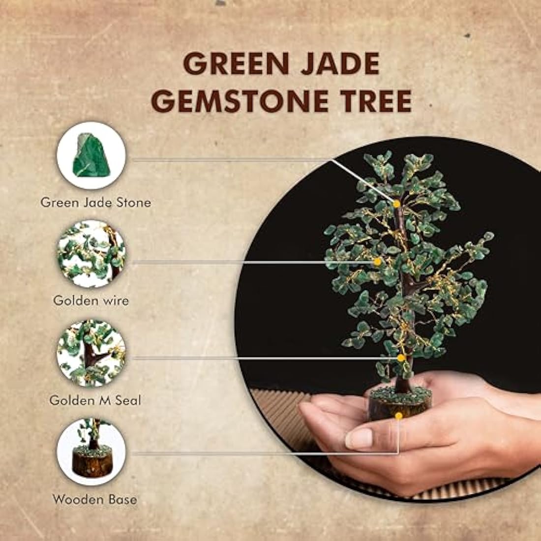 Green Jade Crystal Money Tree | Feng Shui Decor (300 Beads)
