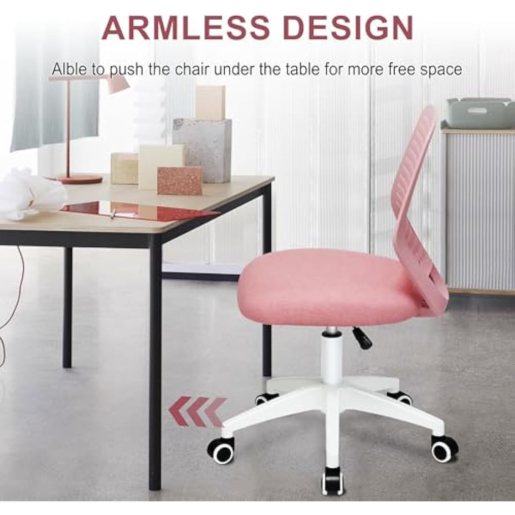 Armless Mesh Desk Chair – Ergonomic Swivel Office Chair