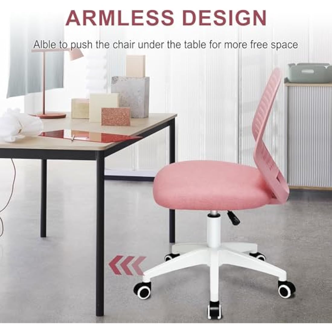 Armless Mesh Desk Chair – Ergonomic Swivel Office Chair