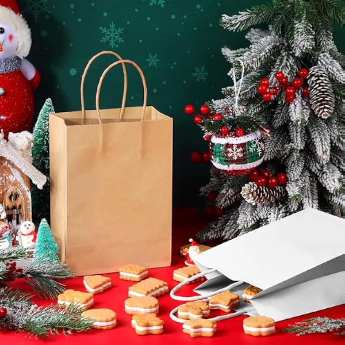 GIFTSAY White Paper Gift Bags with Handles - 30 Pack Sturdy Bulk Bags