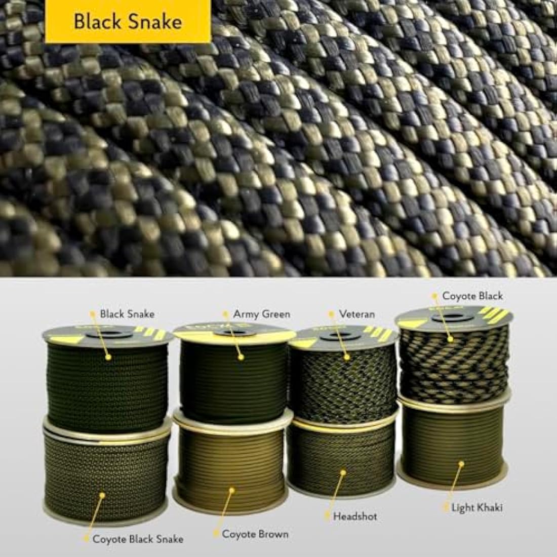EDCX 550 Paracord – 4mm 7-Strand Nylon Rope for Camping & DIY, 15m