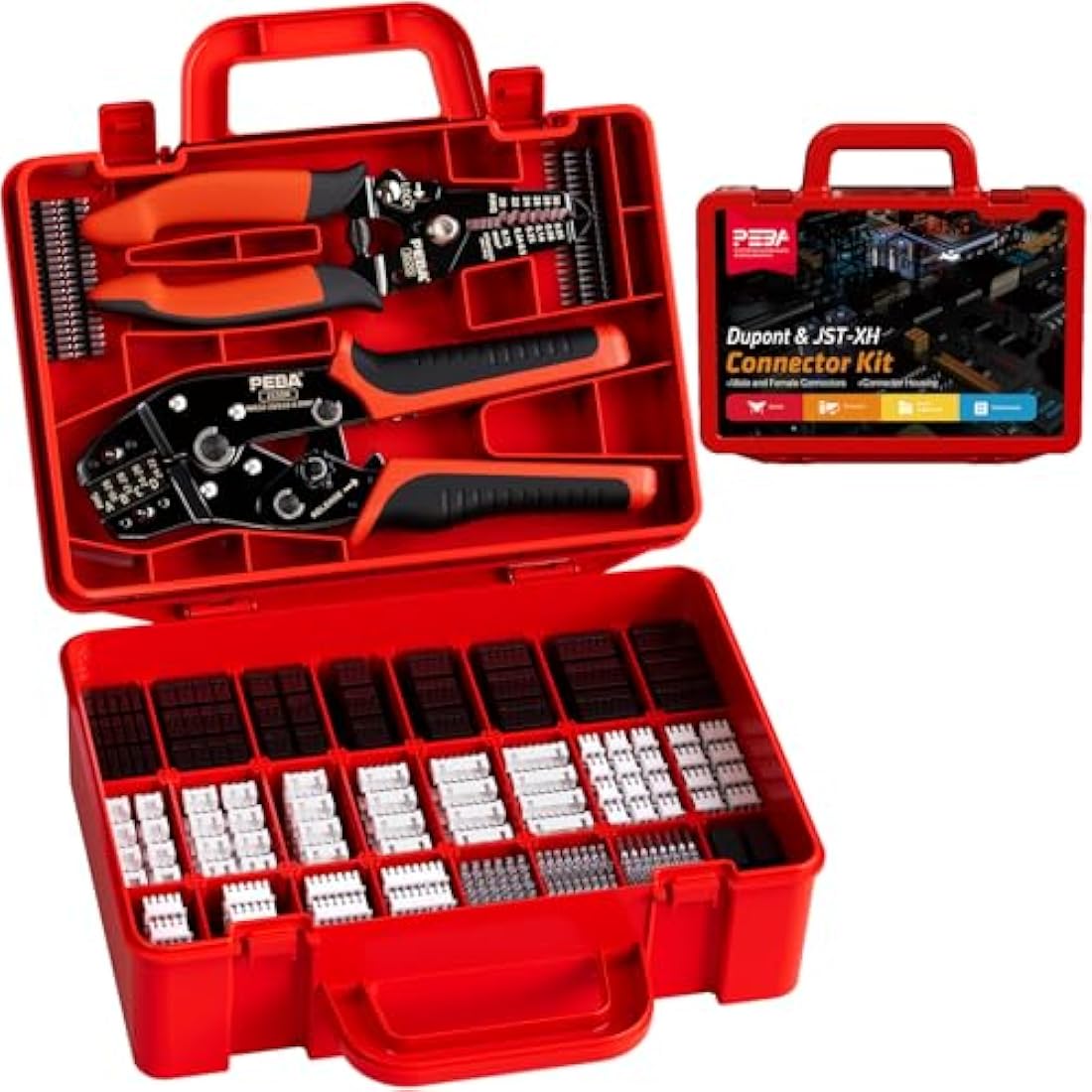 PEBA Dupont Crimping Tool Kit | AWG 32-20 Ratchet Crimper with JST Terminals