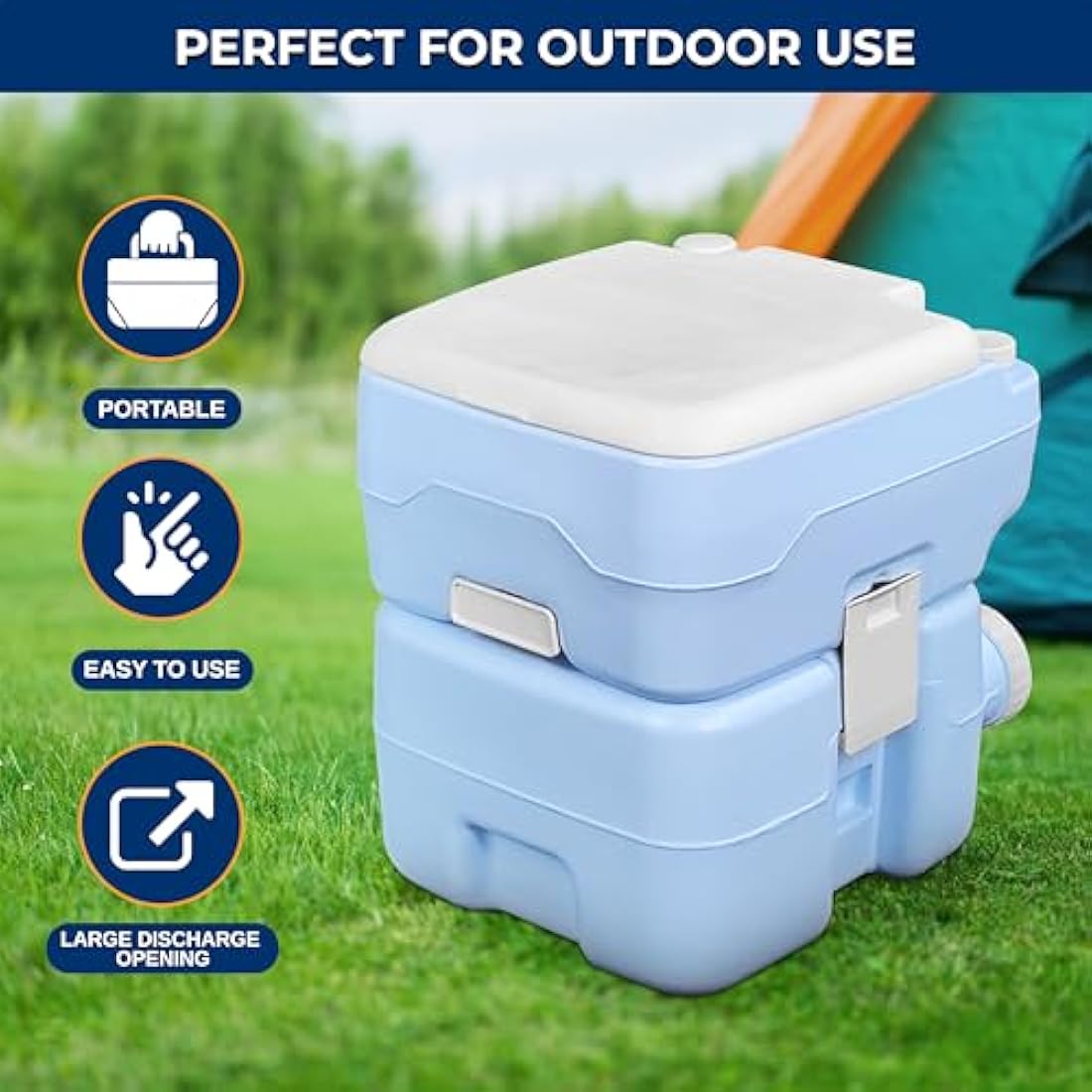 SereneLife 20L Portable Toilet | Leak-Proof Camping Porta Potty