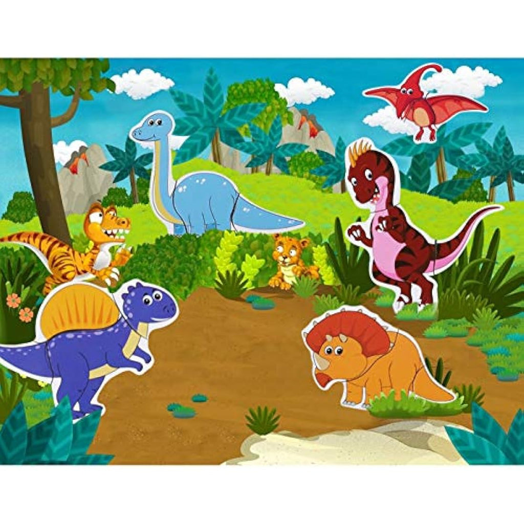 Wooden Magnetic Dinosaur Puzzle Board - 118 Piece Educational Toy