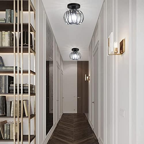 Crystal Chandelier Flush Mount Ceiling Light, Black – 2 Pack