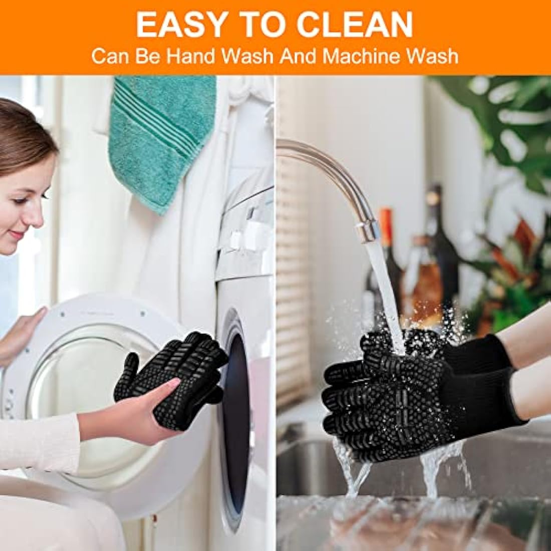 Flintronic Heat Resistant Grill Gloves | 1472°F Fireproof Oven Mitts