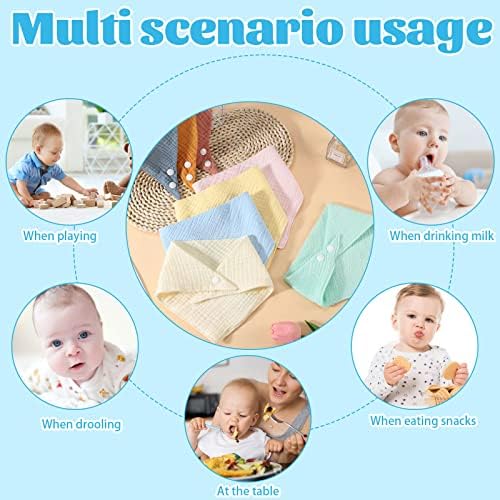 Baby Bandana Drool Bibs – 10 Pack Soft Absorbent Cotton