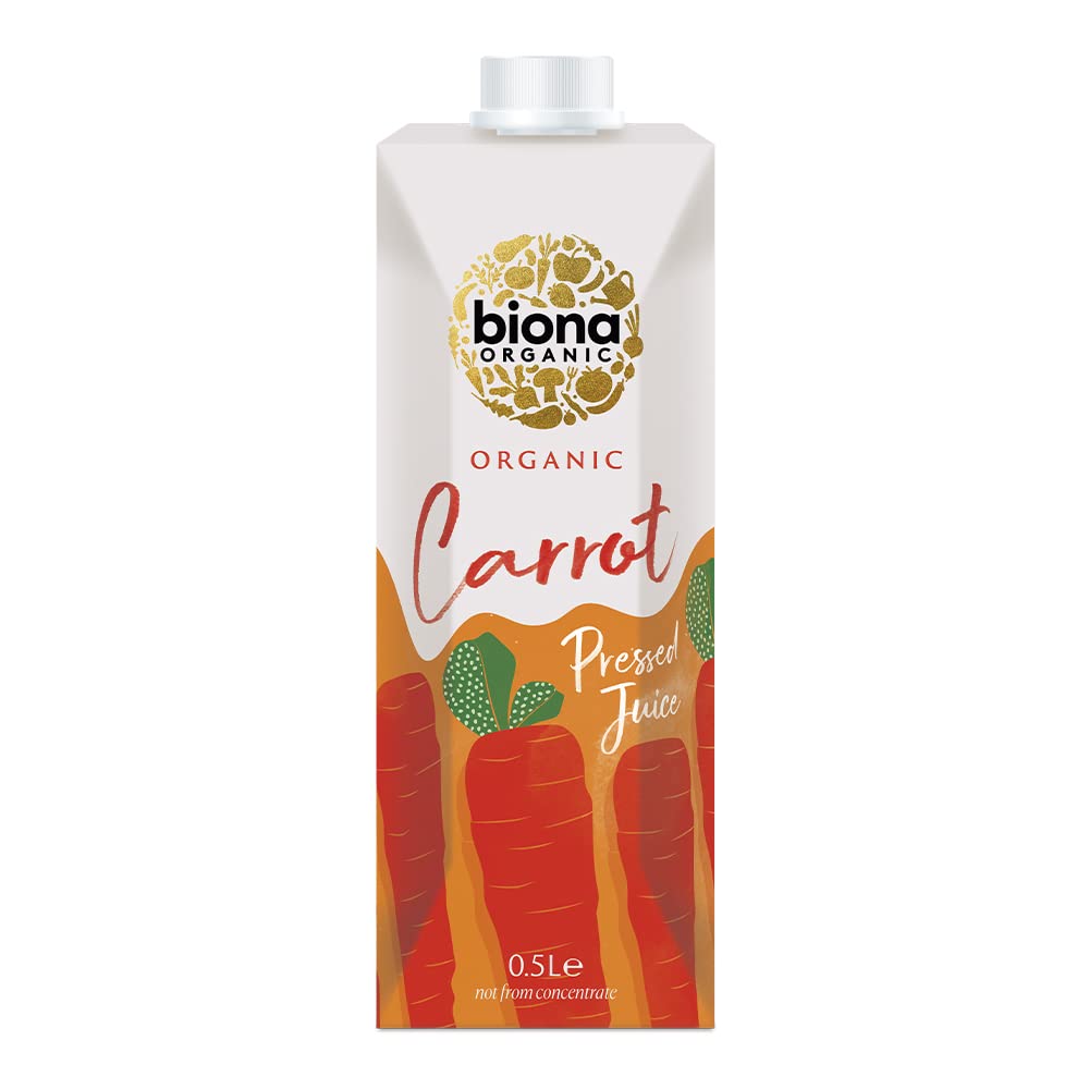 Biona Organic Carrot Juice – Not From Concentrate – 500ml (Pack of 12)