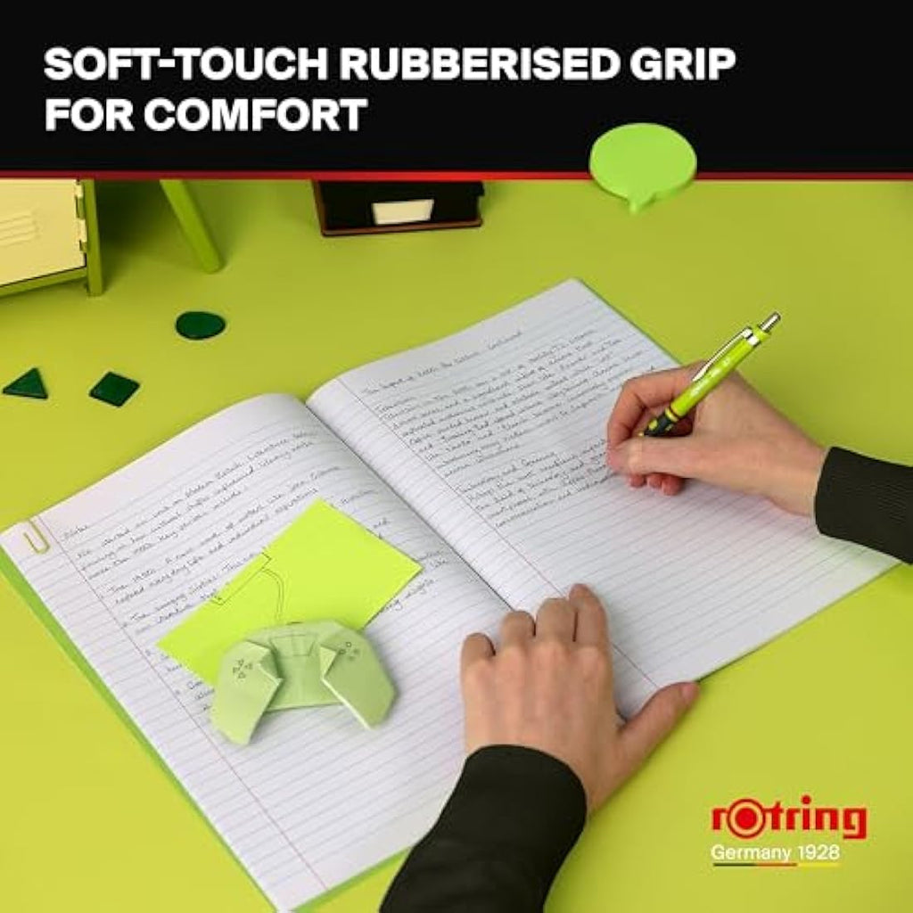 rOtring Tikky Mechanical Pencil - 0.7mm HB Lime Green Barrel - 12 Count