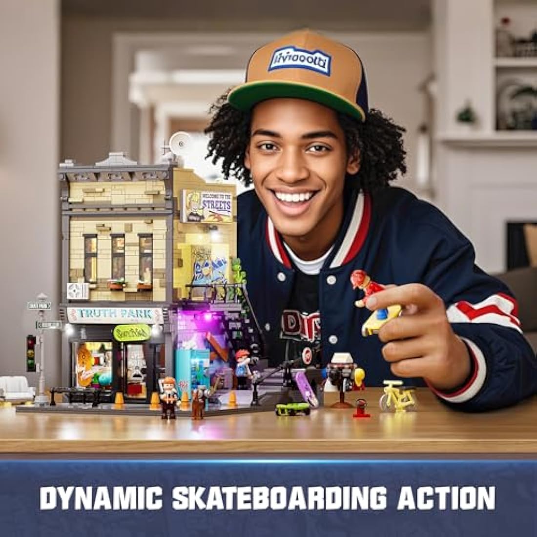 FUNWHOLE Skate Shop LED Building Kit – Modular City Street Fusion Set