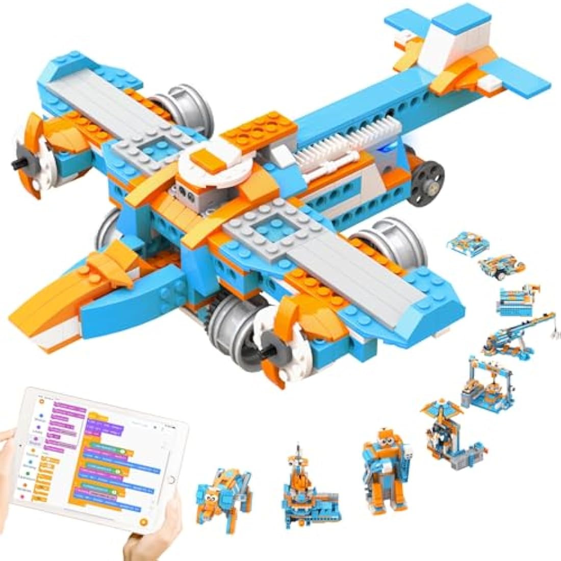 Apitor 10-in-1 STEM Robot Building Kit | Programmable RC Coding Toy (389 PCS)