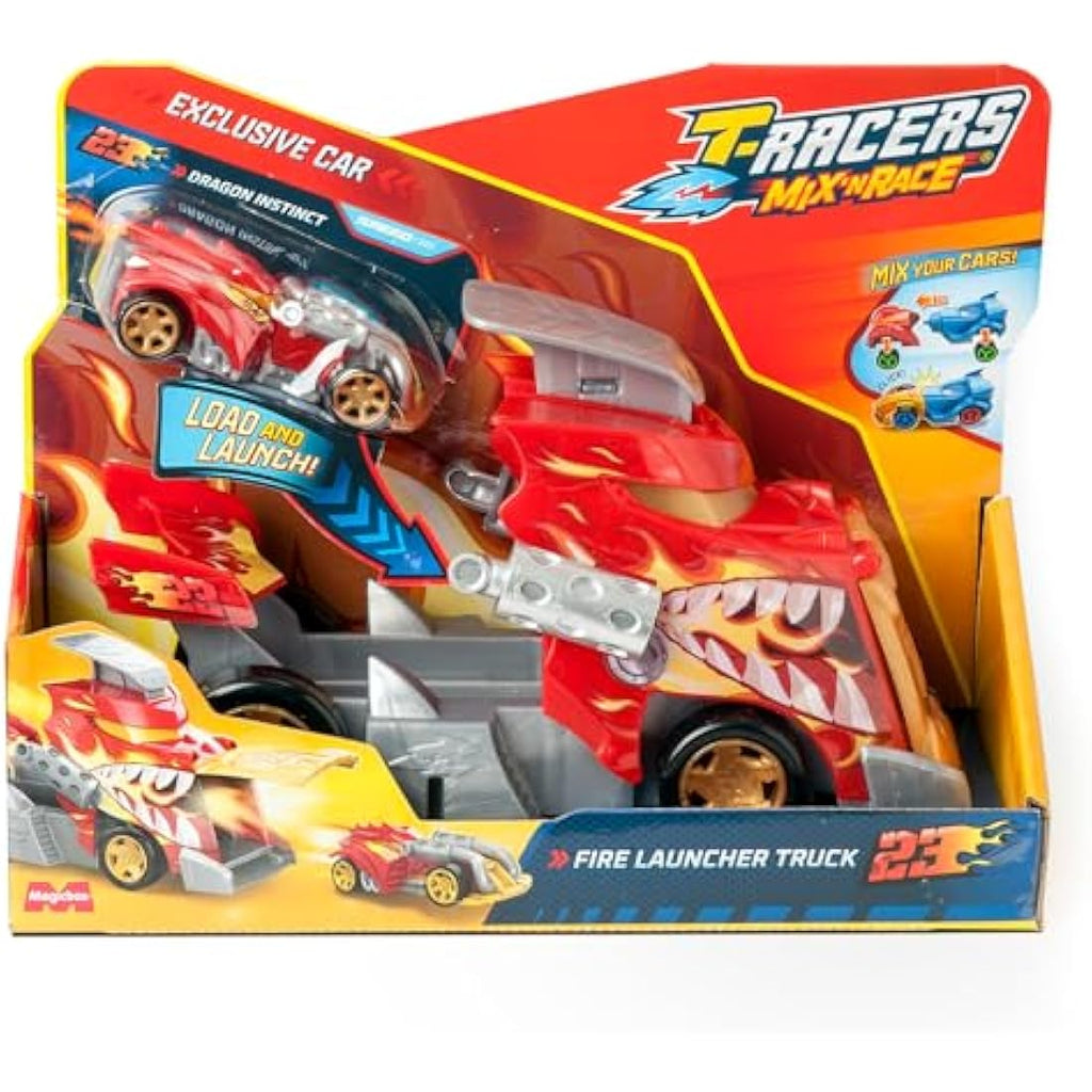 T-Racers Mix'N Race Fire Launcher Truck with Exclusive Vehicle