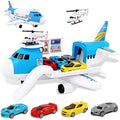 m zimoon DIY Transport Cargo Airplane Toy Set with 4 Cars & Helicopter