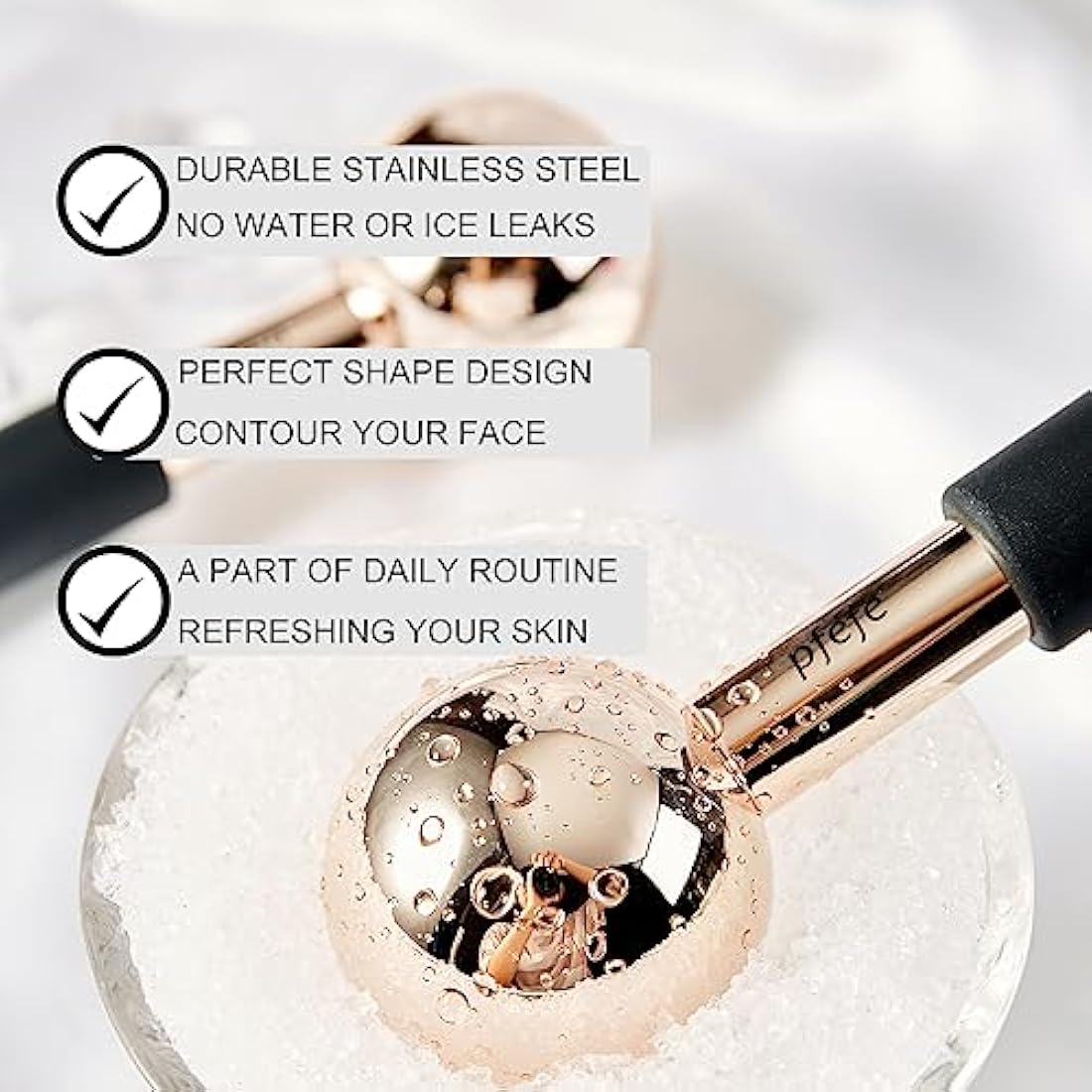 Pfefe Stainless Steel Ice Globes for Face | Unbreakable Cryo Sticks