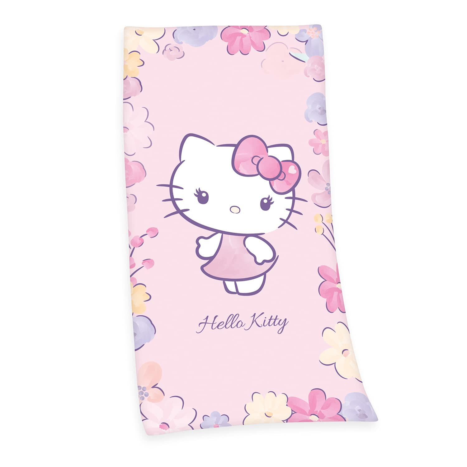 Hello Kitty Pink Velour Beach Towel – 100% Cotton, 75 x 150 cm