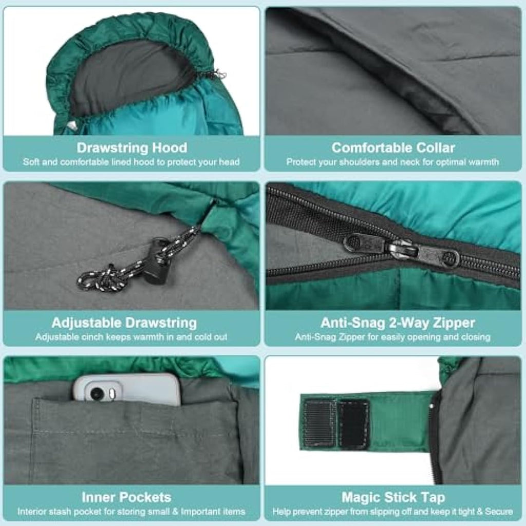 Mcota XL Sleeping Bag | Lightweight Waterproof Mummy Bag for Camping