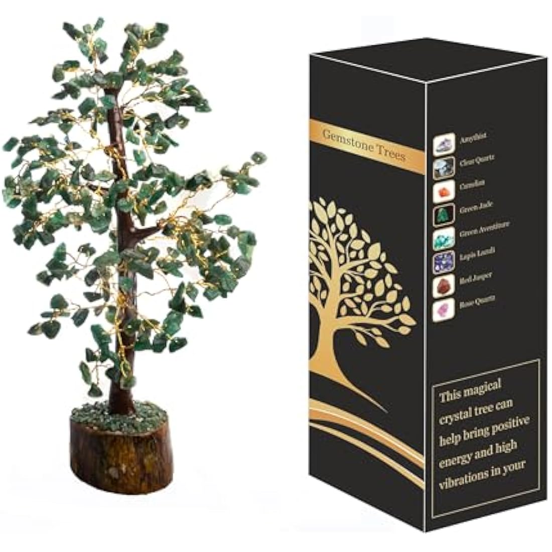 Green Jade Crystal Money Tree | Feng Shui Decor (300 Beads)