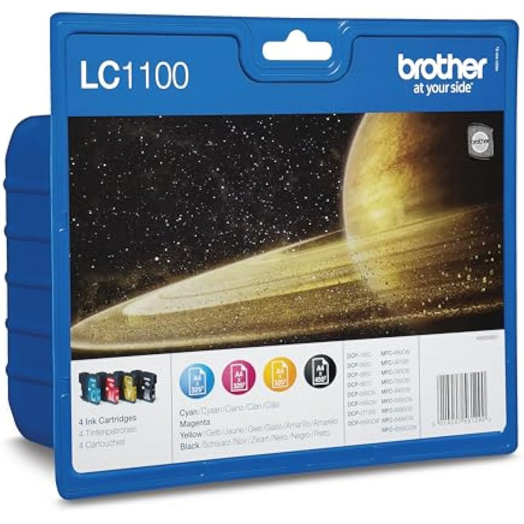Brother LC1100 Ink Cartridges | Genuine Multi-Pack (BK/C/M/Y)