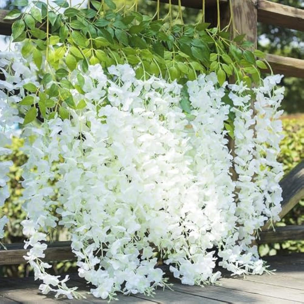 Jolof Store Artificial Wisteria Vine Garland – 112cm Silk Hanging Flowers