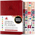 Clever Fox Budget Planner – A5 Vegan Leather Expense Tracker, Wine Red