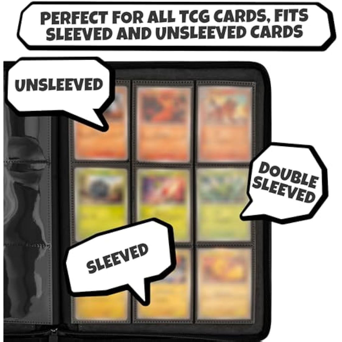 3D Pokemon Card Binder | 9-Pocket PU Leather 360 TCG Album