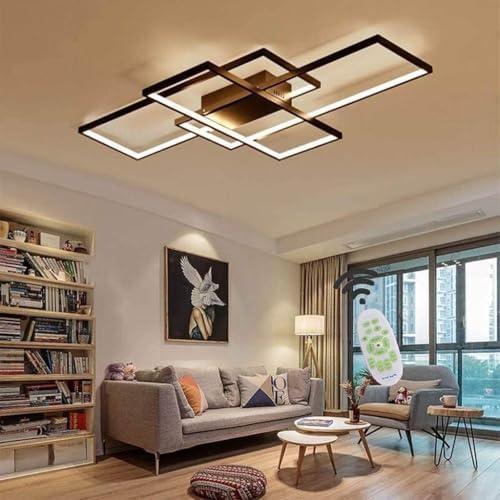 Modern LED Dimmable Ceiling Light | Black Metal & Acrylic