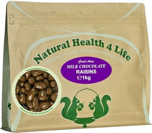 Natural Health 4 Life Milk Chocolate Raisins – 1kg Resealable Pouch