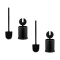 ToiletTree Deluxe Toilet Brush and Holder with Lid, Black Matte – 2 Pack