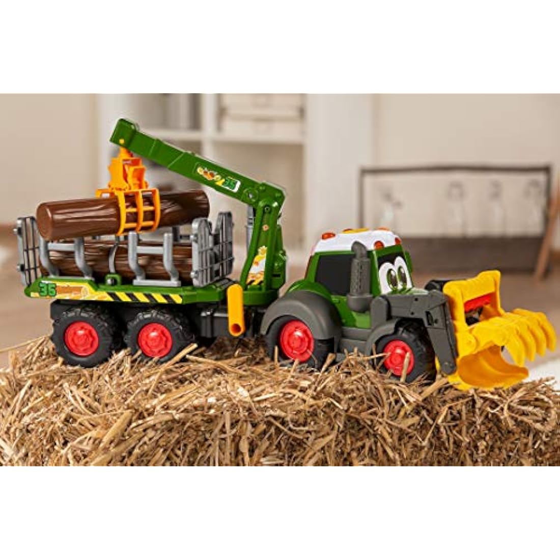Dickie Toys Happy Fendt Forest Excavator – Toy Tractor with Light & Sound