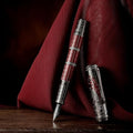 Hongdian D5 Qin Dynasty Fountain Pen – Red Silver Piston Fill EF Nib