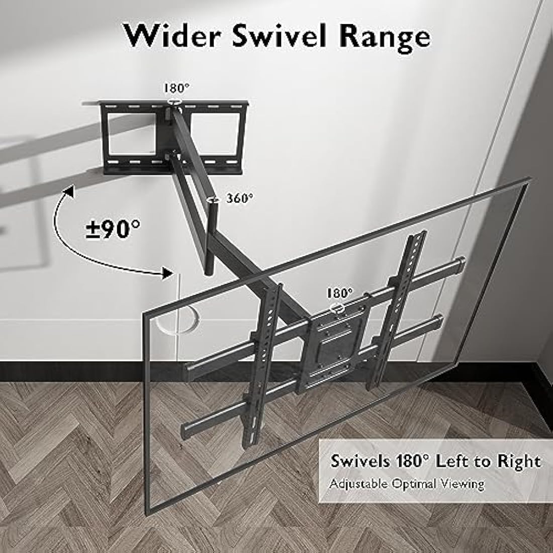 BONTEC Full Motion TV Wall Mount – Extra Long Arm for 32-75 Inch TVs