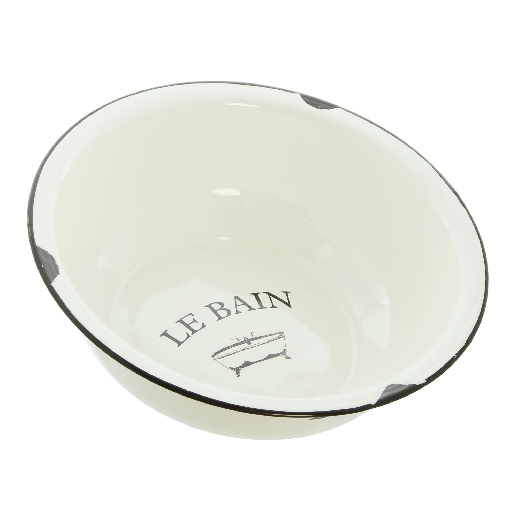 Le Bain Metal Wash Bowl – Cream White Enamel Style Vintage Basin