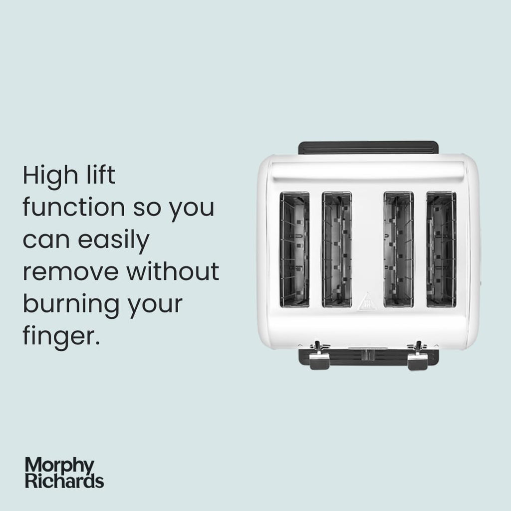 Morphy Richards Venture 4 Slice Toaster - White Stainless Steel
