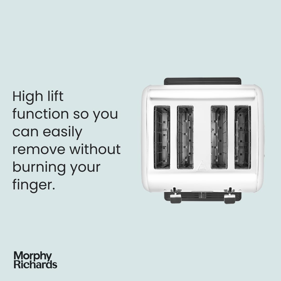 Morphy Richards Venture 4 Slice Toaster - White Stainless Steel