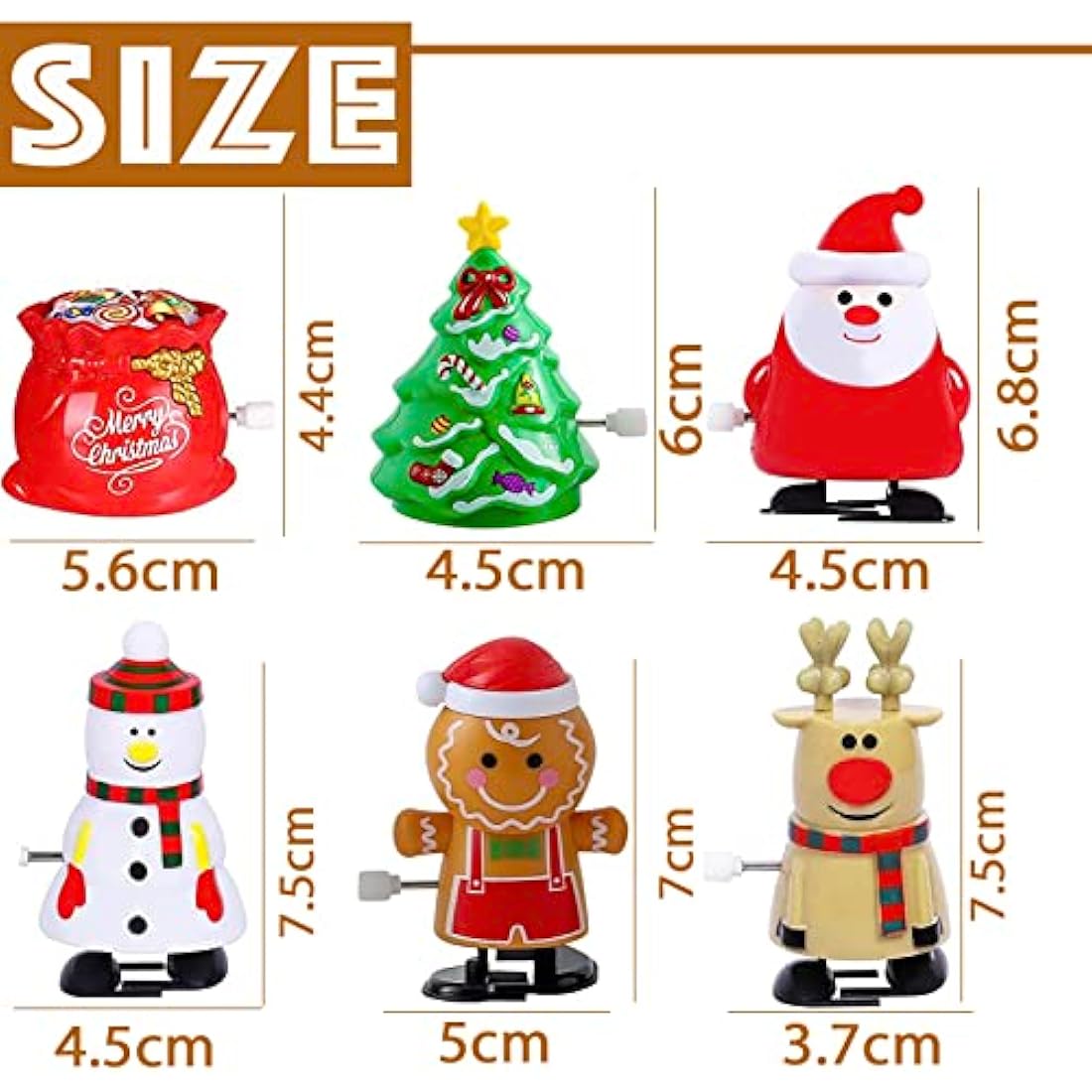 Mienocol 6pcs Christmas Wind Up Toys – PVC Jumping Party Favors